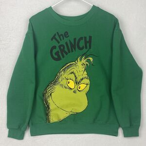 Dr Seuss The Grinch Christmas Sweater Womens Medium Green Crew Neck